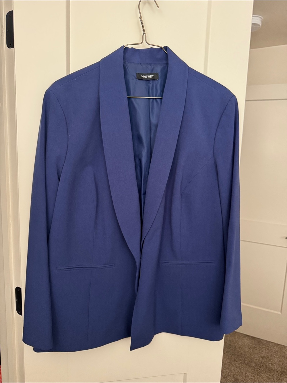 Nine West Cobalt Blue Shawl Lapel Blazer